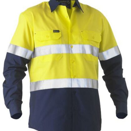 Recycle Taped Two Tone Hi Vis Drill Shirt