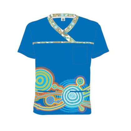 Fully Sublimated Scrub Top with lower welt pockets and single chest pocker