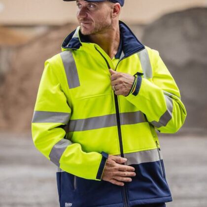 Taped Two Tone Hi Vis 3 in 1 Soft Shell Jacket