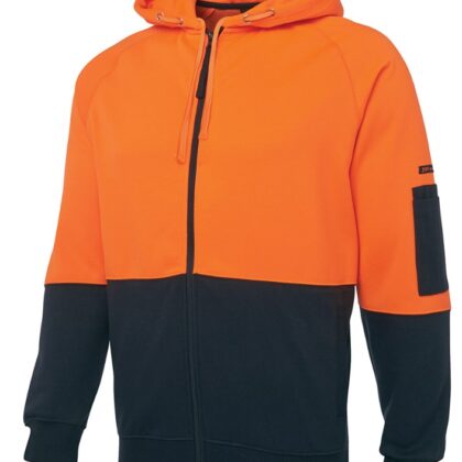Hi Vis Full Zip Fleecy Hoodie