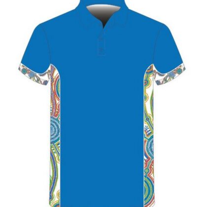 Custom Polo with side panels and flat piping.