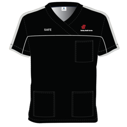 Scrub Top with Contrast sleeve trim