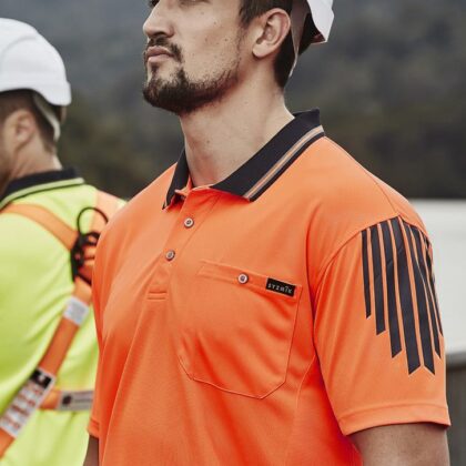 Mens Hi Vis Flux Short Sleeve Polo