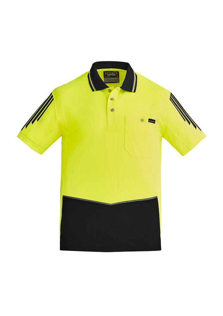 Mens Hi Vis Flux Short Sleeve Polo - Image 3