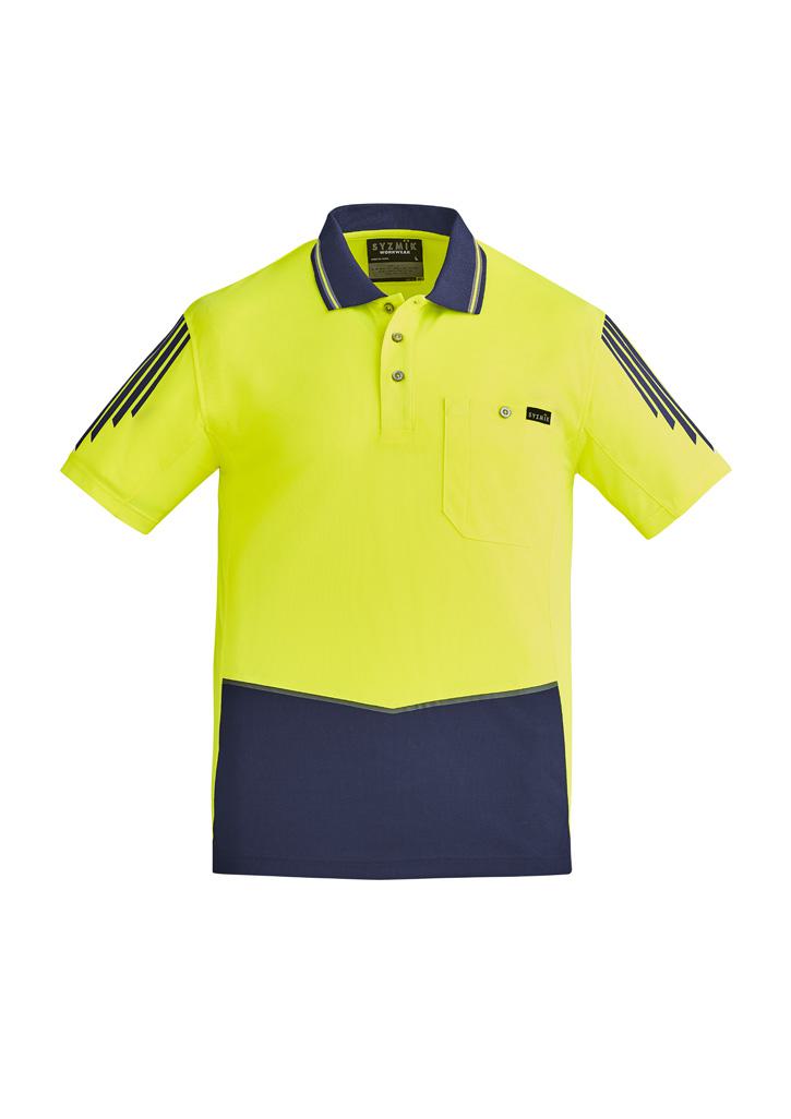 Mens Hi Vis Flux Short Sleeve Polo - Image 2