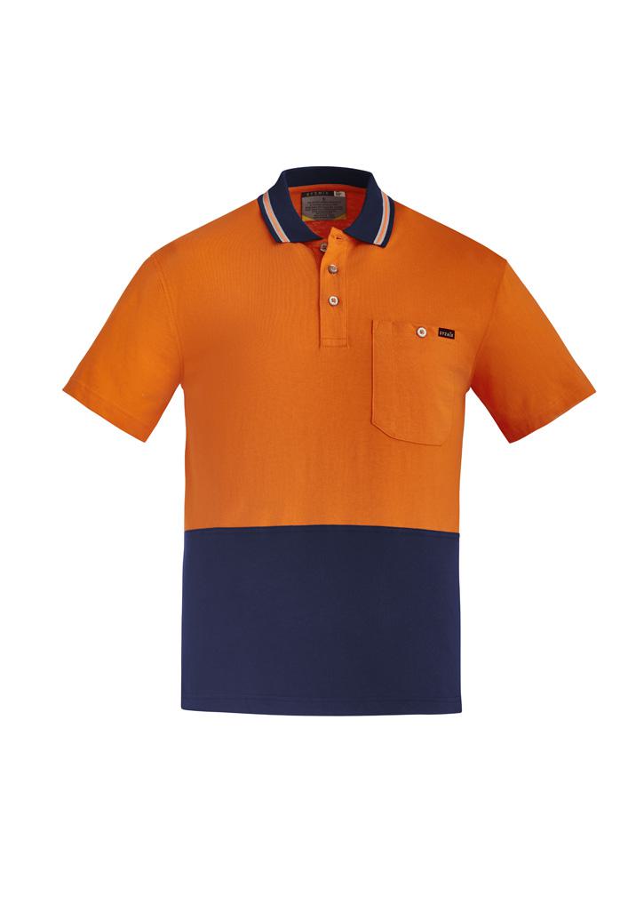 Mens Hi Vis Cotton Short Sleeve Polo - Image 3