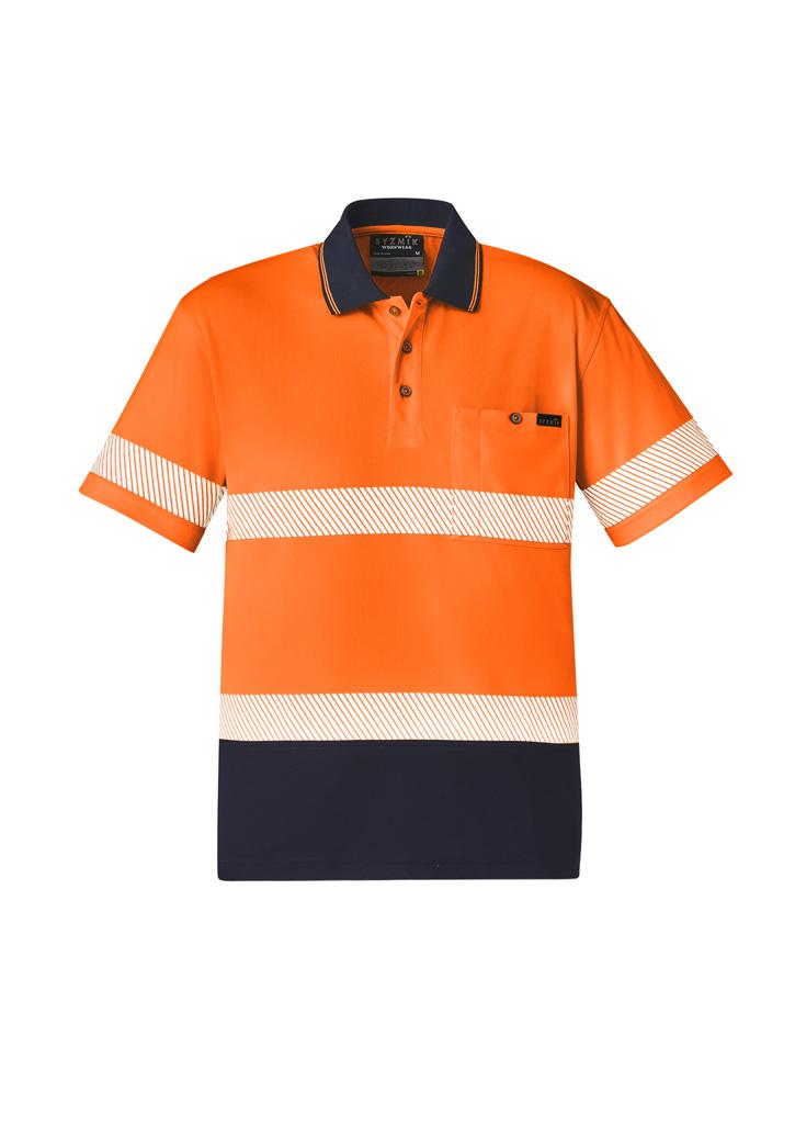 Unisex Hi Vis Segmented Tape Short Sleeve Polo - Image 2