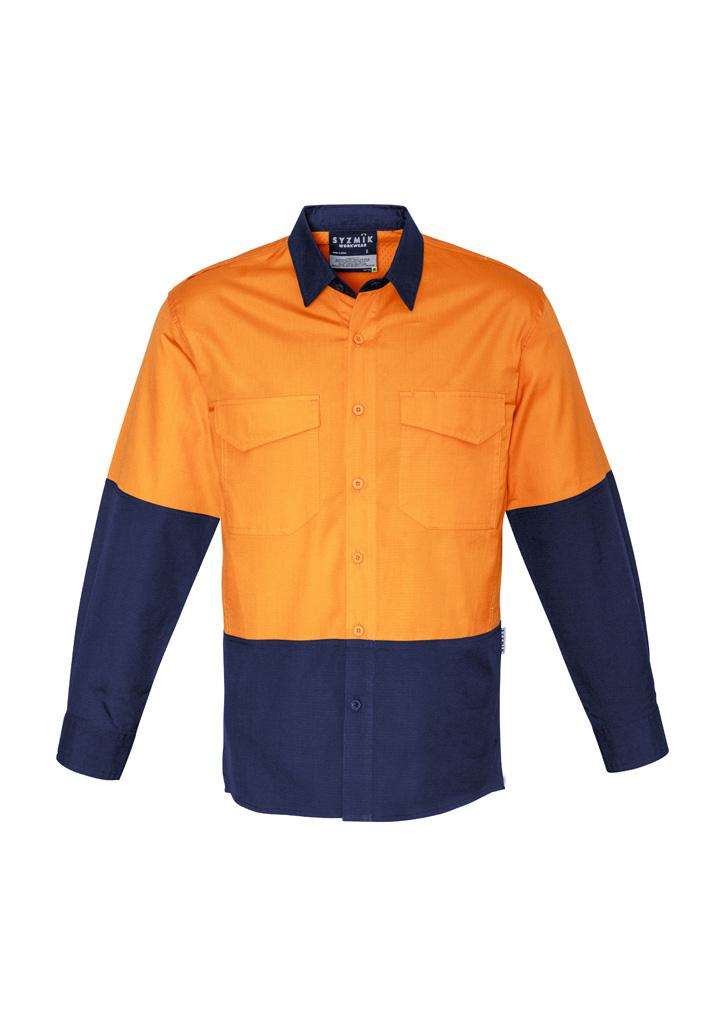 Mens Rugged Cooling Hi Vis Long Sleeve Shirt - Image 3