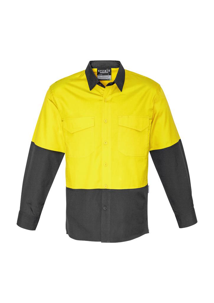 Mens Rugged Cooling Hi Vis Long Sleeve Shirt - Image 4