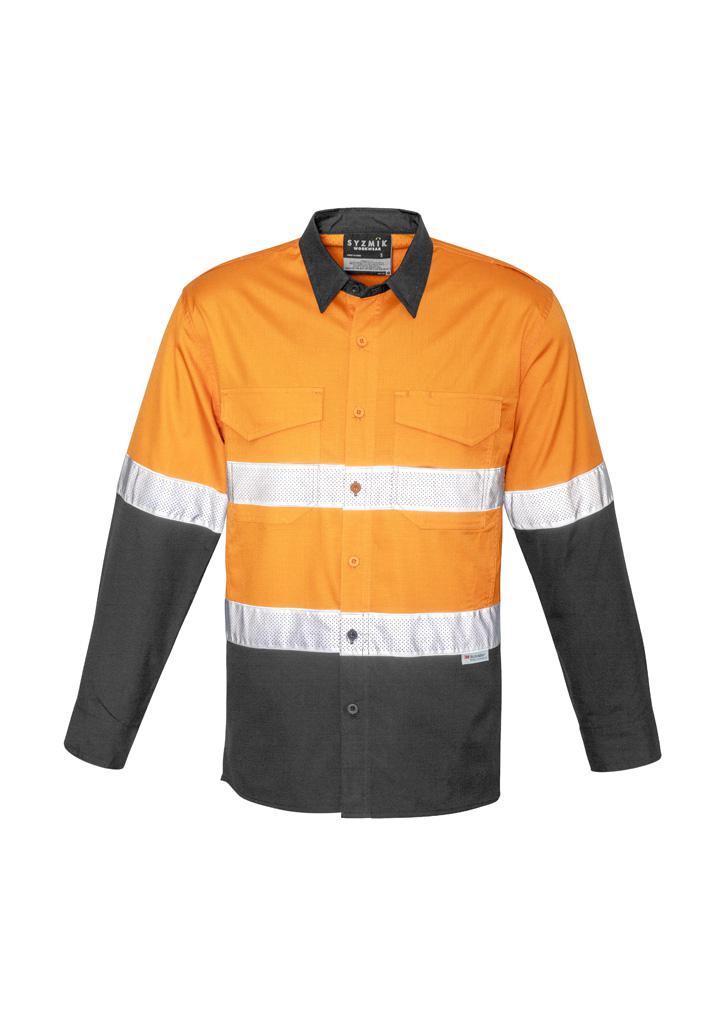 Mens Rugged Cooling Hi Vis Taped Long Sleeve Shirt - Image 5