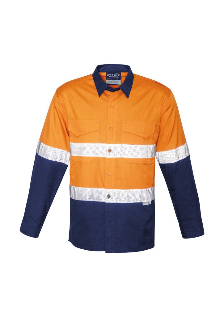 Mens Rugged Cooling Hi Vis Taped Long Sleeve Shirt - Image 3
