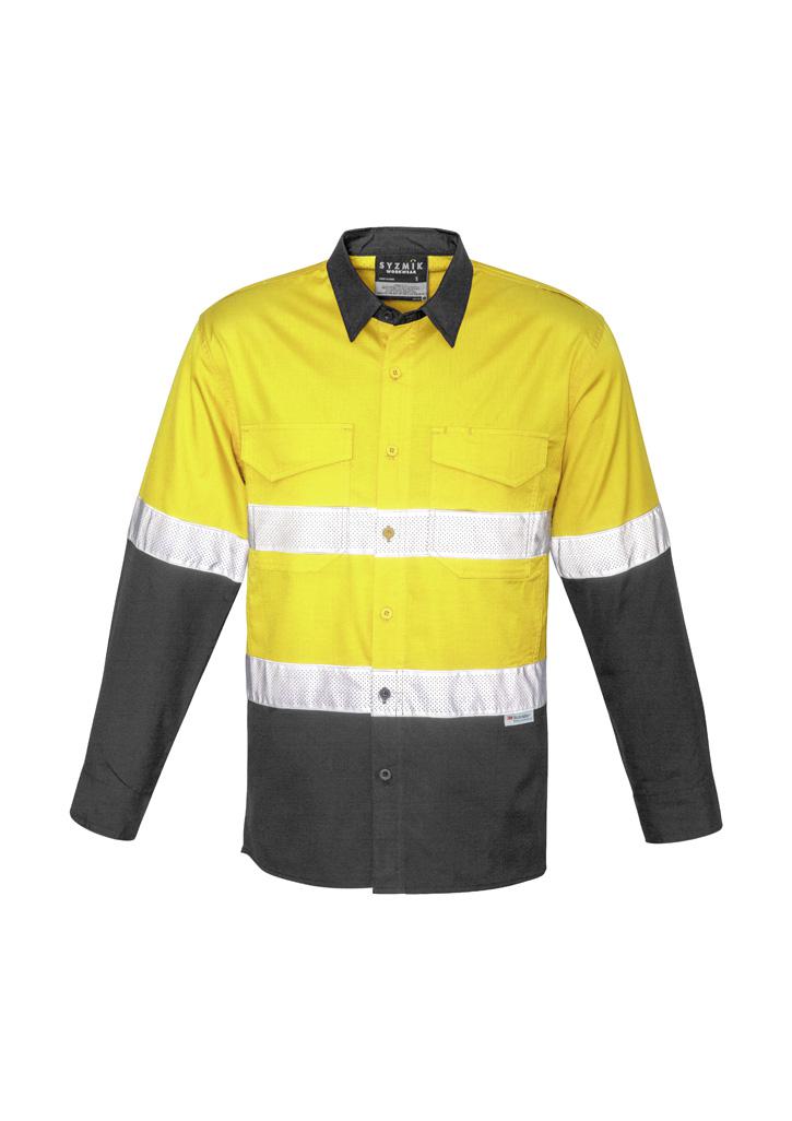 Mens Rugged Cooling Hi Vis Taped Long Sleeve Shirt - Image 4