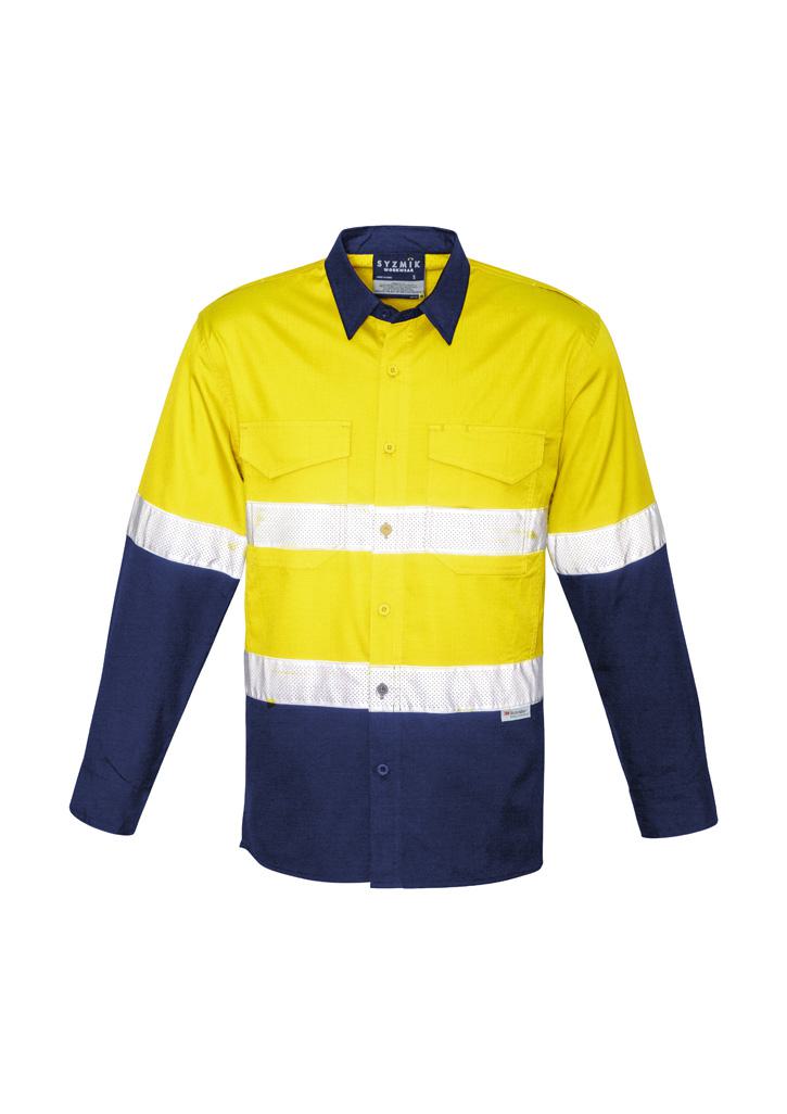 Mens Rugged Cooling Hi Vis Taped Long Sleeve Shirt - Image 2