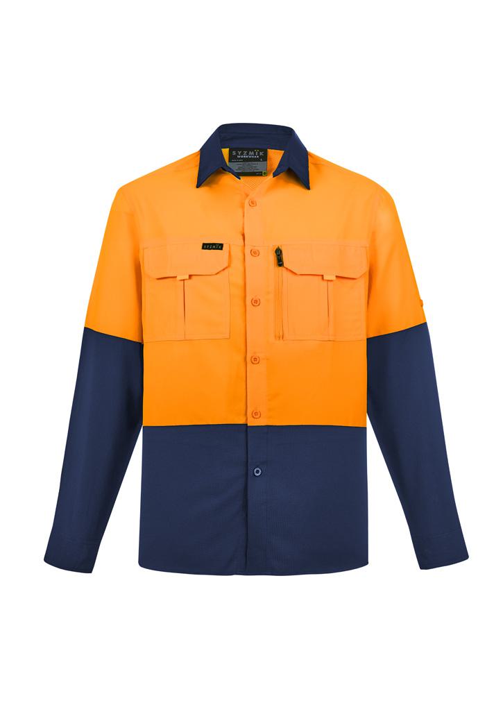 Mens Hi Vis Outdoor Long Sleeve Shirt - Image 2