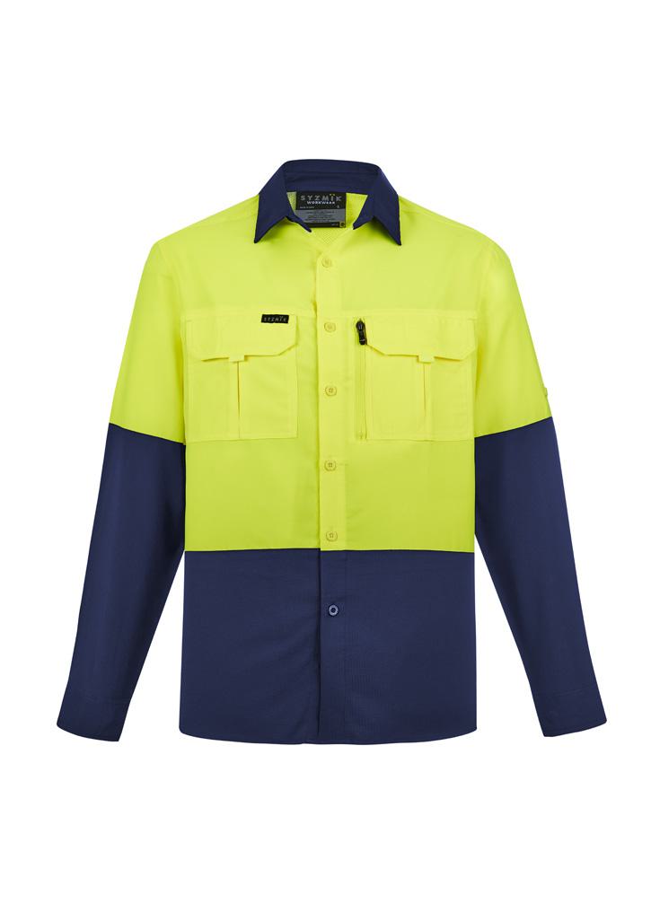 Mens Hi Vis Outdoor Long Sleeve Shirt - Image 3
