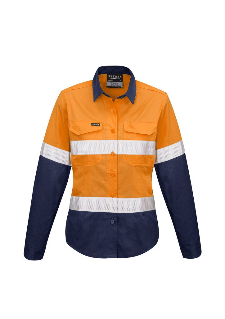 Womens Rugged Cooling Hi Vis Taped Long Sleeve Shirt - Image 2