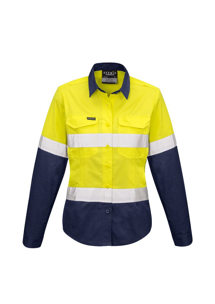 Womens Rugged Cooling Hi Vis Taped Long Sleeve Shirt - Image 3