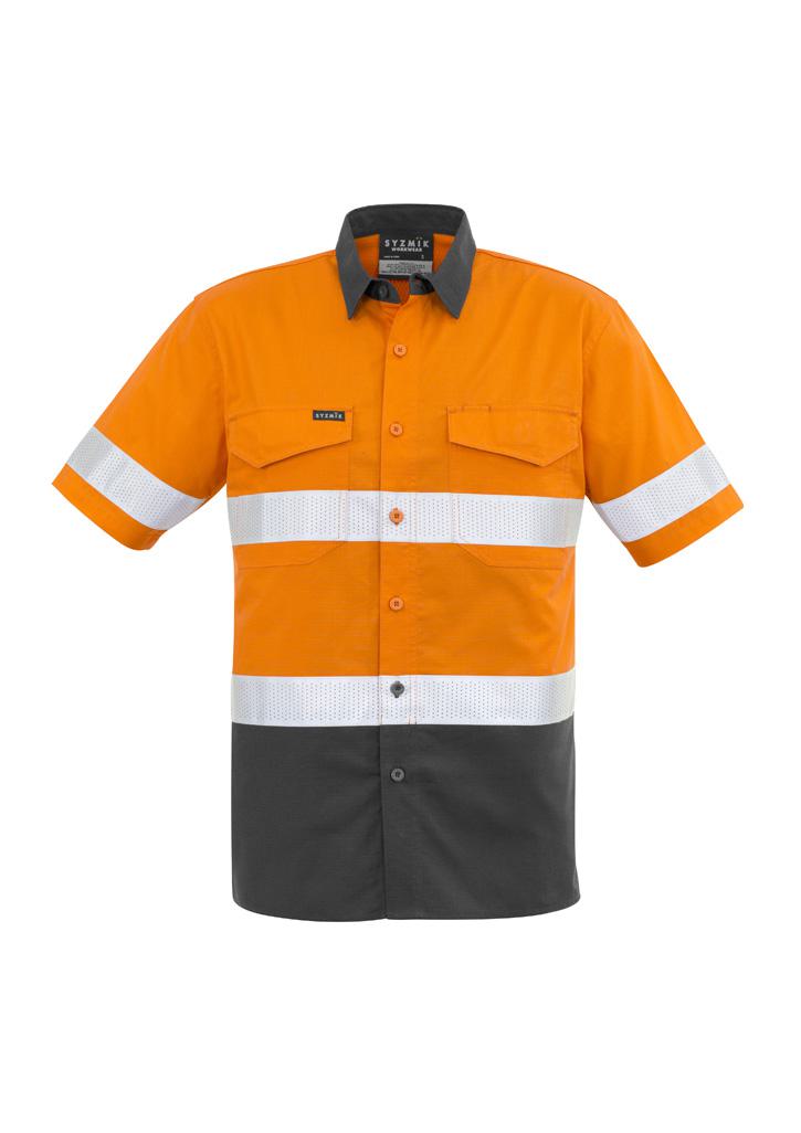 Mens Rugged Cooling Hi Vis Taped Short Sleeve Shirt - Image 5