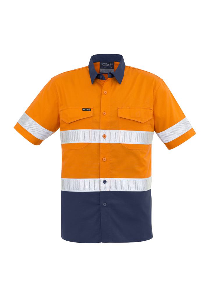 Mens Rugged Cooling Hi Vis Taped Short Sleeve Shirt - Image 3