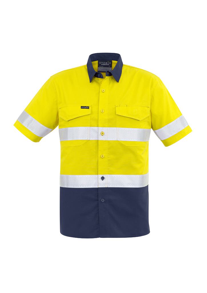 Mens Rugged Cooling Hi Vis Taped Short Sleeve Shirt - Image 2