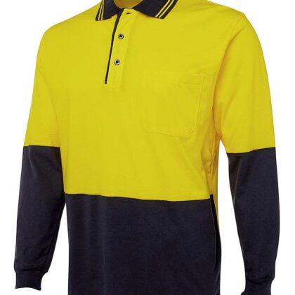 Hi Vis L/S Cotton Polo