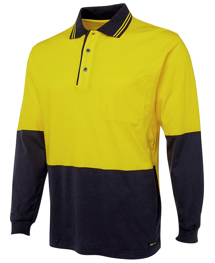 Hi Vis L/S Cotton Polo
