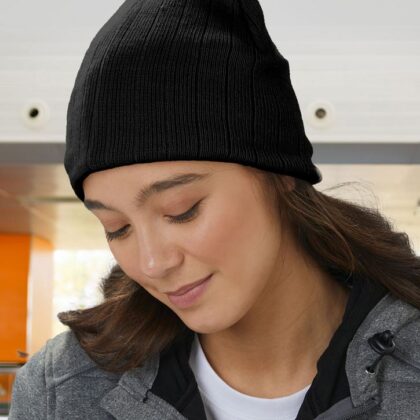 Cable Knit Beanie with Fleece Headband