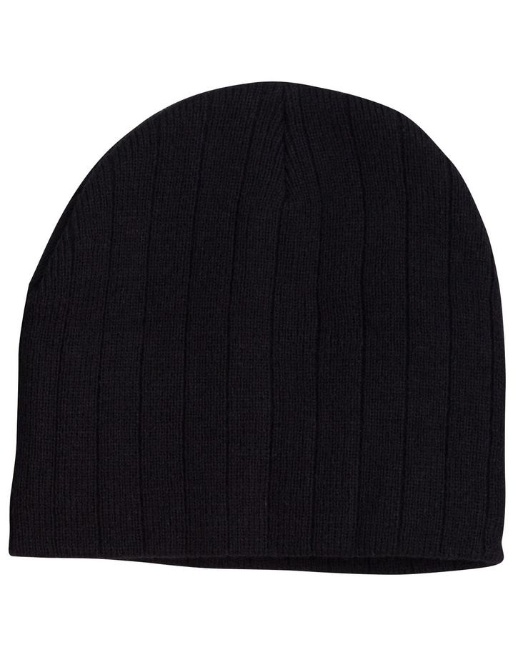 Cable Knit Beanie with Fleece Headband - Image 2