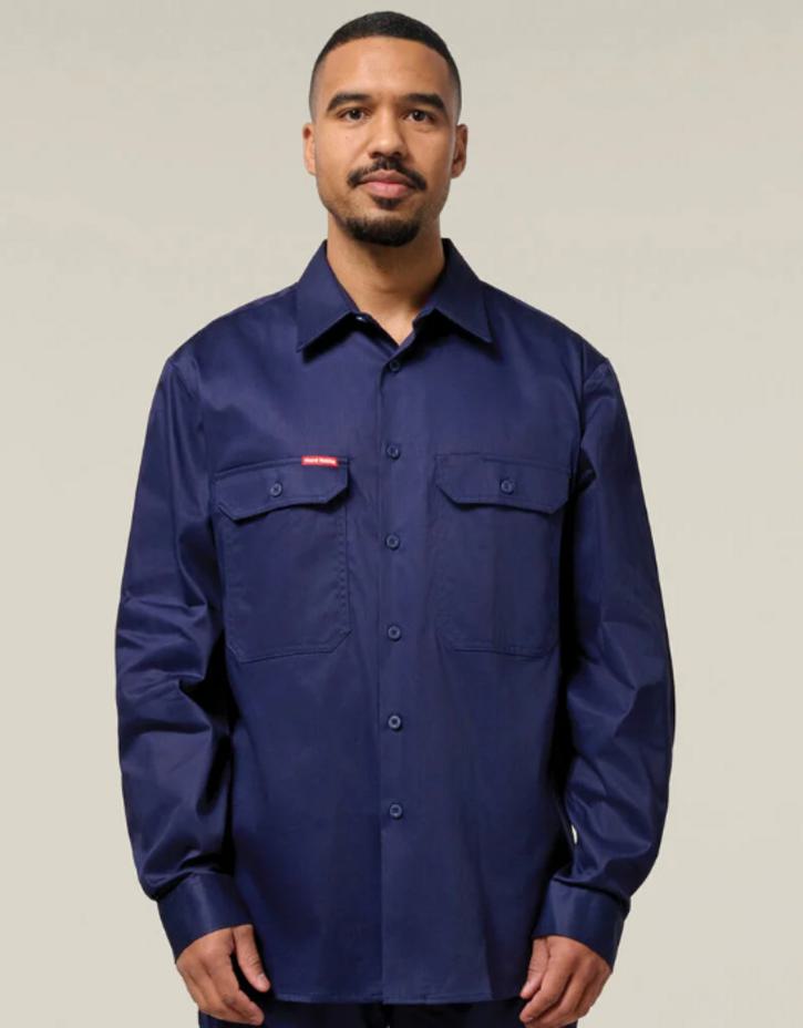 Long Sleeve Open Front Cotton Drill Shirt - Image 2