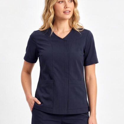 Parks Womens Zip Front Scrub Top