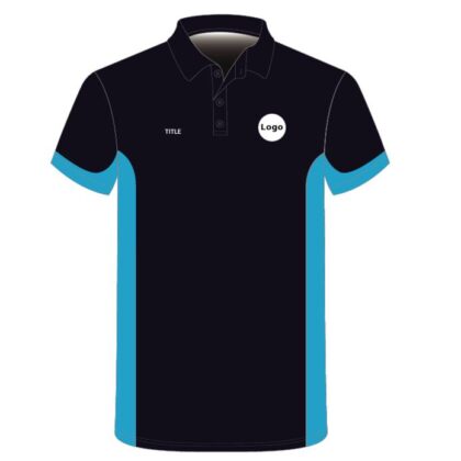 Polo with 2 contrast side panels and sleeve ends