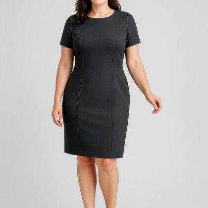 Womens Comfort Wool Stretch S/S Shift Dress
