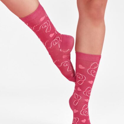 NBCF- Unisex Pink Happy Feet Comfort Socks