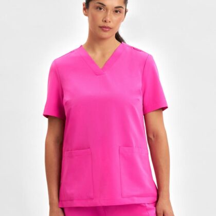 NBCF - Womens Pink V-Neck Scrub Top