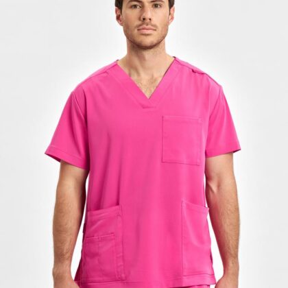 NBCF - Unisex Pink V - Neck Scrub Top
