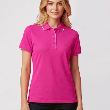 NBCF - Womens Pink Short Sleeve Polo